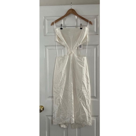 White Cut Out Midi Dress - Picture 5 of 6